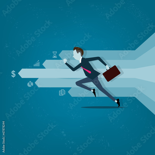 Fotografía Vector business man competitive with business on info graph