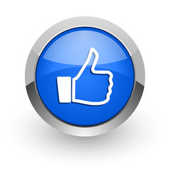 Aufkleber - like blue glossy web icon
