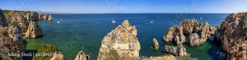 Naklejka samoprzylepna Panoramiczny widok na wierzchołek pobożności, lagos, portugalia