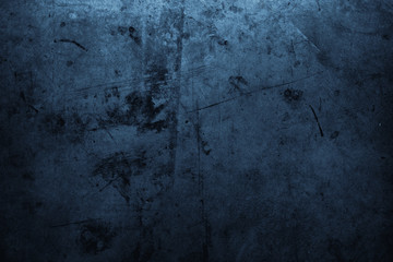 Wall Mural - Blue dark grungy concrete wall texture background