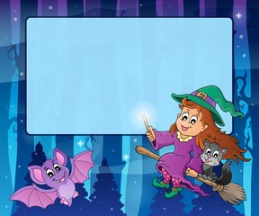 Wall Mural - Mysterious forest Halloween frame 1