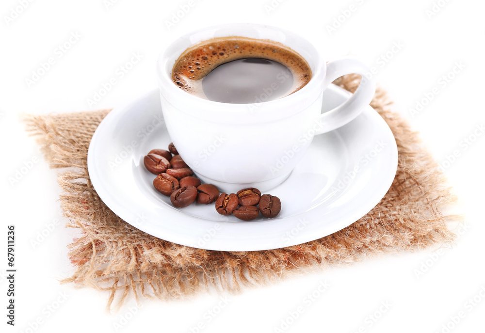 Cup of coffee isolated on white