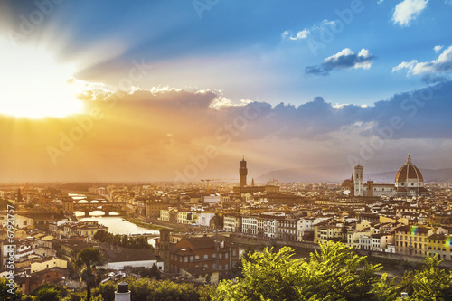Plakat na papierze fotorealistycznym Florence skyline