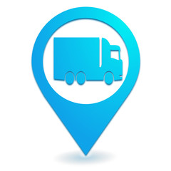 Sticker - poids lourds sur symbole localisation bleu