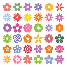 Set Of Flower Icons.