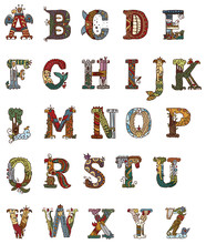 Medieval Illuminated Letters Alphabet