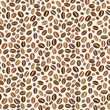 Coffee grains seamless pattern
