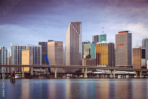 Plakat na papierze fotorealistycznym Miami, panoramę centrum Florydy