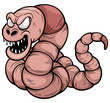 Vector illustration of worm cartoon