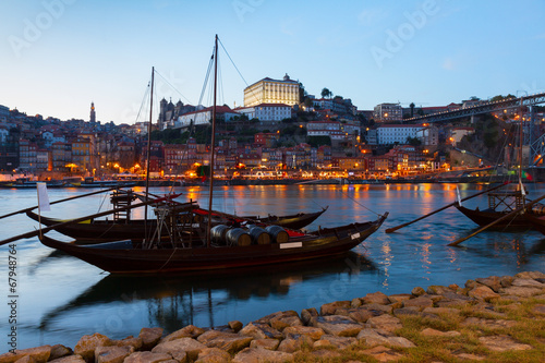 Naklejka samoprzylepna Noc scena porto, portugalia