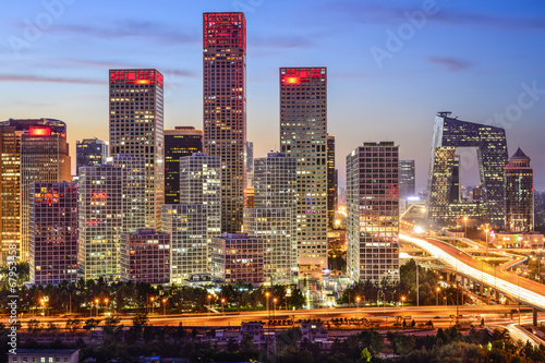 Obraz na płótnie canvas dwuczęściowy "dyptyk" Beijing, Chiny centralnej dzielnicy biznesowej