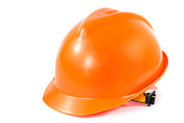 yellow safety helmet on white background