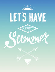 Hand drawn summer motivational poster