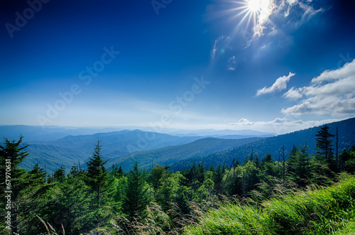 Αφίσα A wide view of the Great Smoky Mountains from the top of Clingma