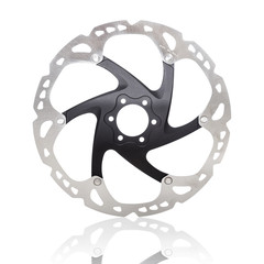 Wall Mural - Disk brake of a mountain bike isolated on white