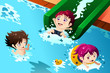 Kids having fun in the swimming pool