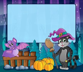 Wall Mural - Mysterious forest Halloween frame 8