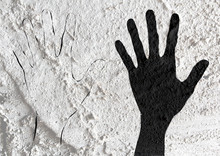Colorful Silhouette Hands On Cement Wall Texture Background Desi