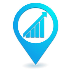 Fototapete - en hausse sur symbole localisation bleu