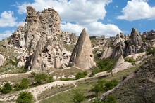 View Of Uchisar Castle In Cappadocia , Turkey