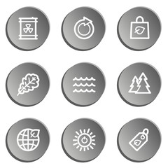 Wall Mural - Ecology web icon set 3, grey stickers set