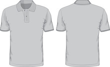 Men's Polo-shirts Template. Front And Back Views