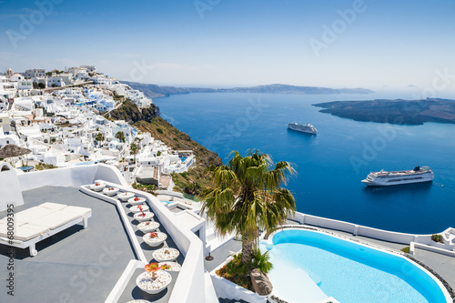Tapeta ścienna Biały architektura na wyspie santorini, Grecja