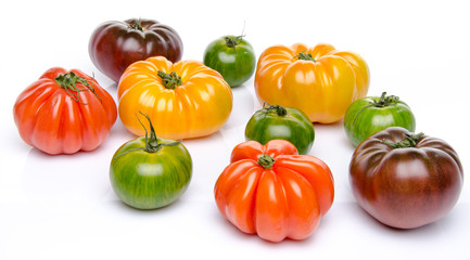 Wall Mural - Green, yellow, orange and purple tomatoes