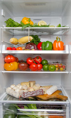 Wall Mural - Different food products inside a refrigerator