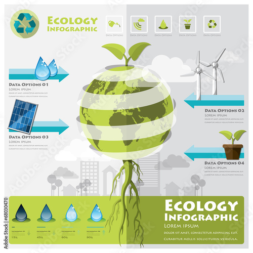 Fotografie, Obraz Ecology And Environment Infographic Element