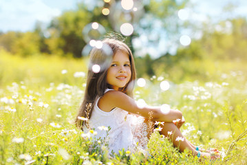 child having fun in summer day