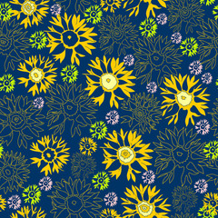 Wall Mural - Floral seamless pattern