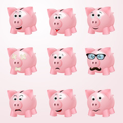 Poster - Piggy bank emotions