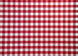 checkered table cloth in red and white