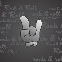 rock and roll theme hand gesture