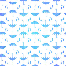 Cute Autumn Seamless Pattern With A Set Of Flat Umbrellas
