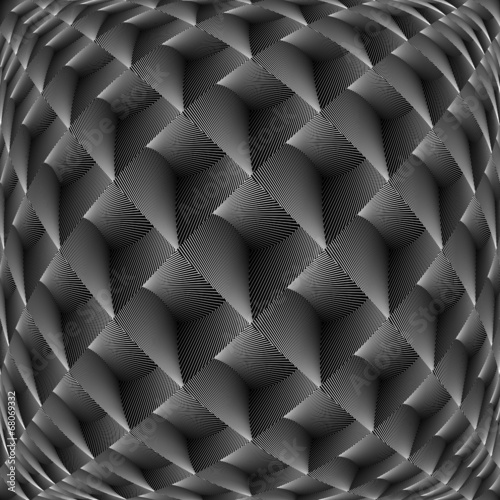Board z aluminiowym obramowaniem Wzór monochromatyczny wypaczony wzór diamentowych