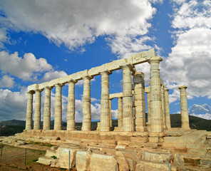 Fototapete - ancient apollo temple - sounio cape - greece