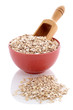 Oat flakes and  wooden scoop