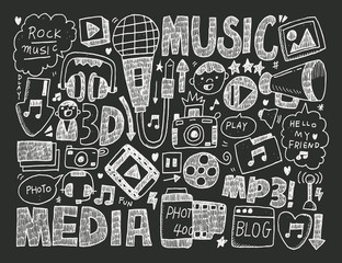 Poster - doodle media background