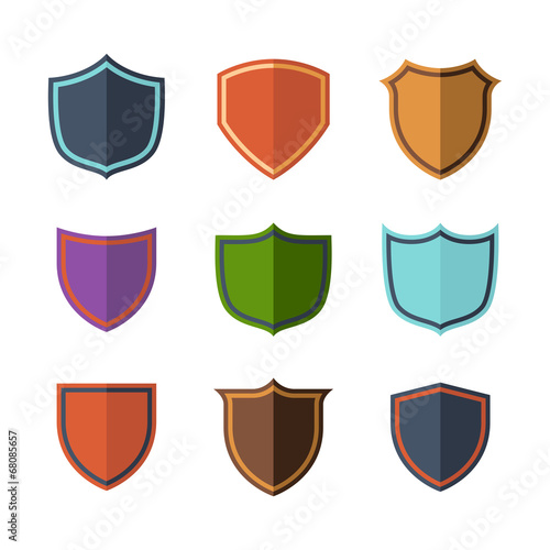 Fotografia, Obraz Crests flat design set over white background