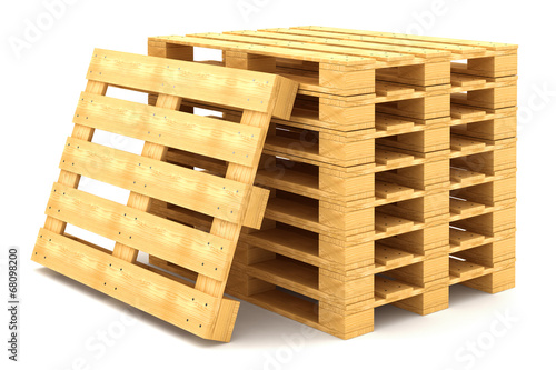 Fotografie, Obraz Shipping pallets isolated on white background
