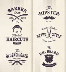 Wall Mural - Barber Shop Emblems