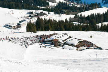 Wall Mural - mountain restaurant in Saalbach Hinterglemm region