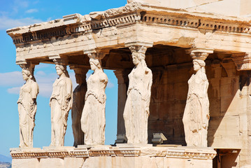 Poster - statues of Porch of the karyatides, Athens