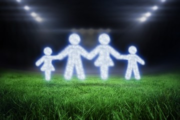 Poster - Composite image of cloud in shape of family