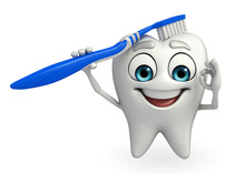 Teeth Character With Tooth Brush