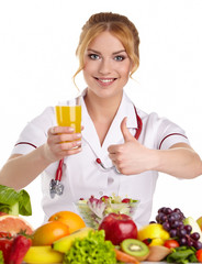 Wall Mural - Doctor dietitian recommending healthy food