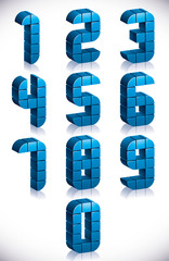 Wall Mural - 3d cubes numbers set.