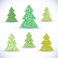 Christmass tree vector set.